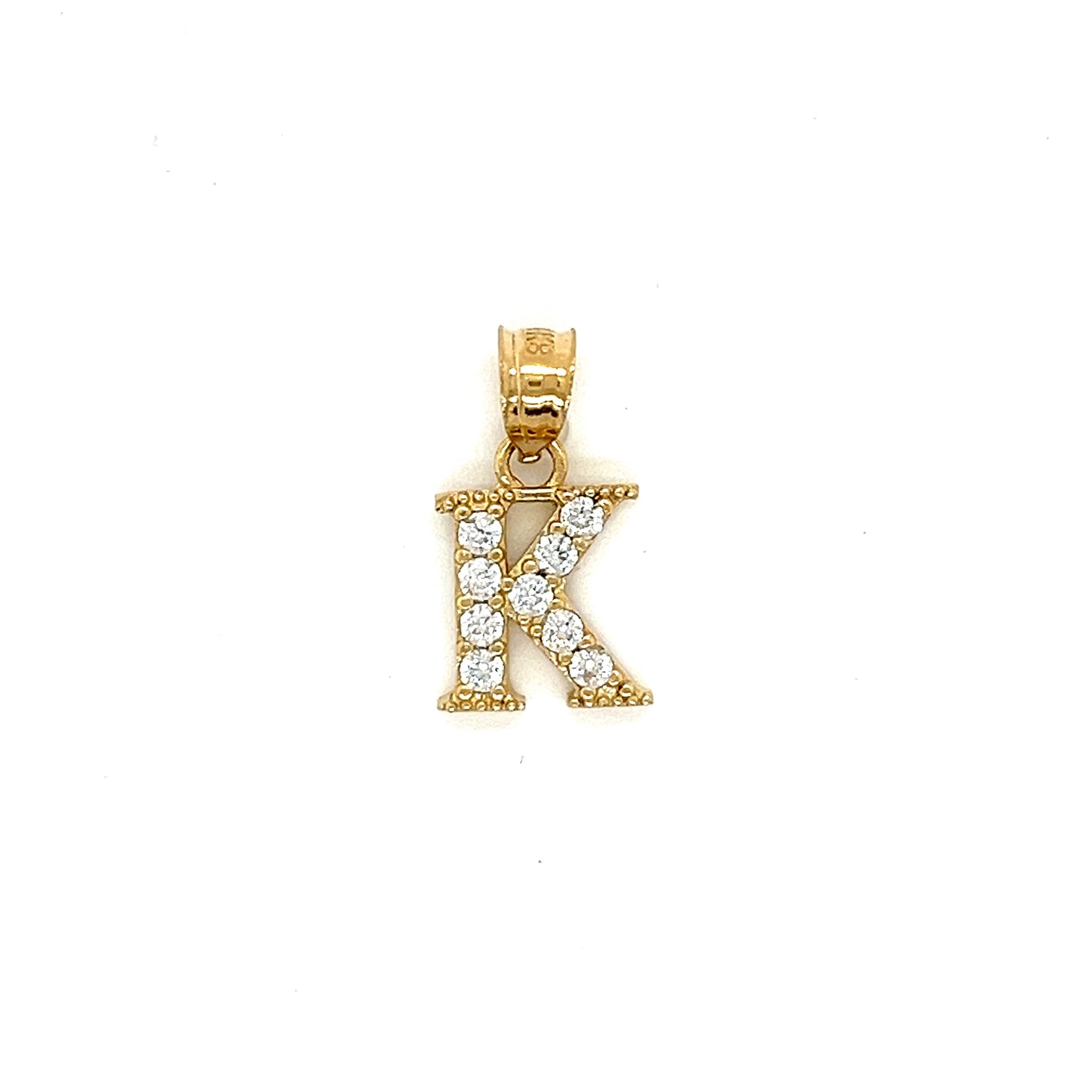 14K Gold Initials With CZ Pendants