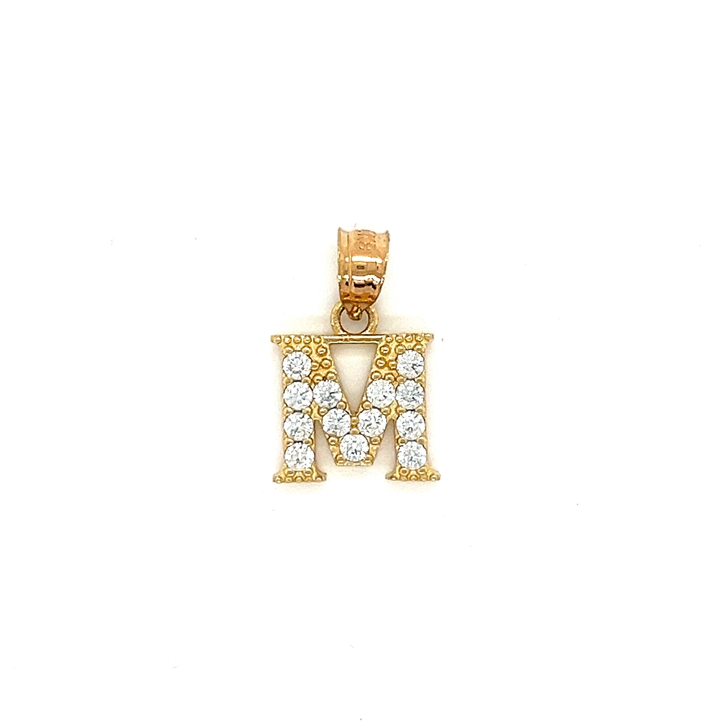 14K Gold Initials With CZ Pendants