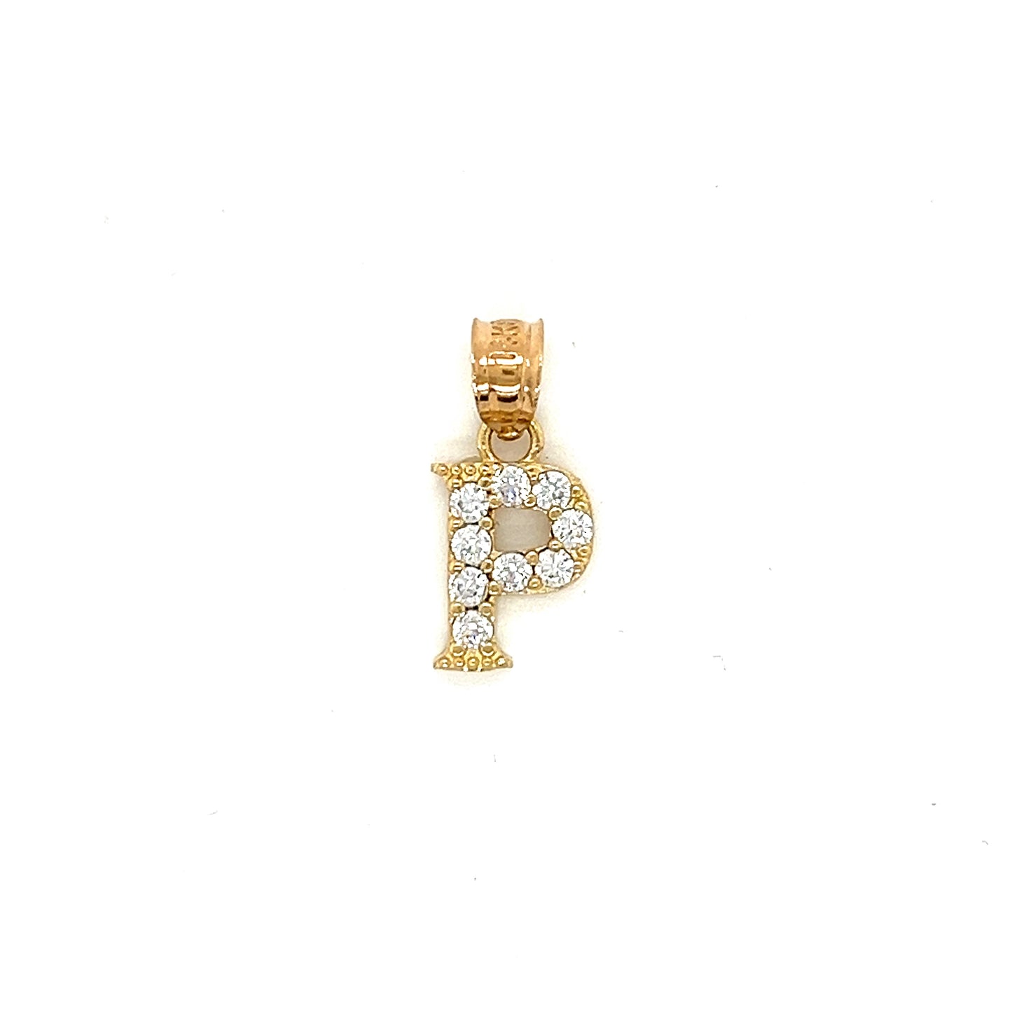 14K Gold Initials With CZ Pendants