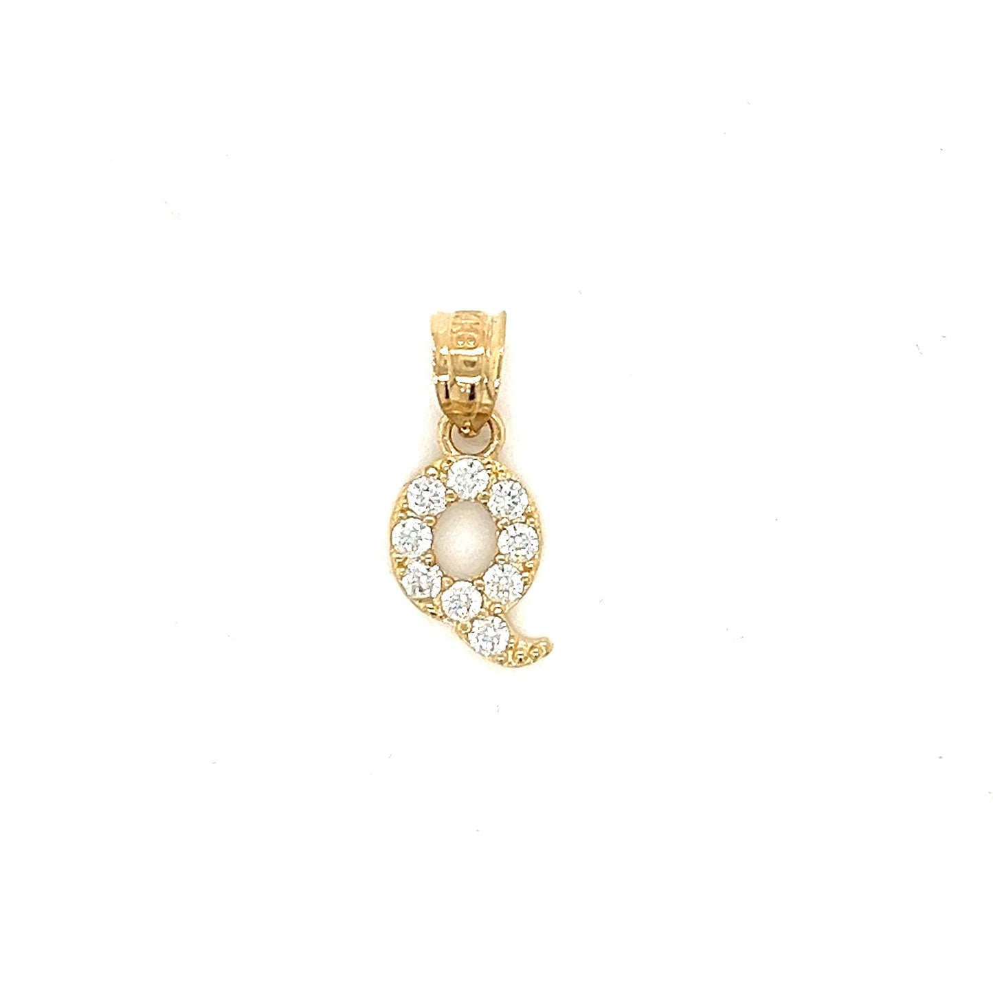 14K Gold Initials With CZ Pendants