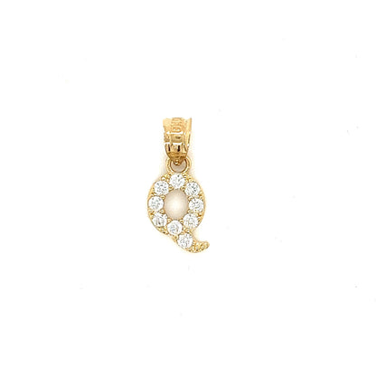 14K Gold Initials With CZ Pendants