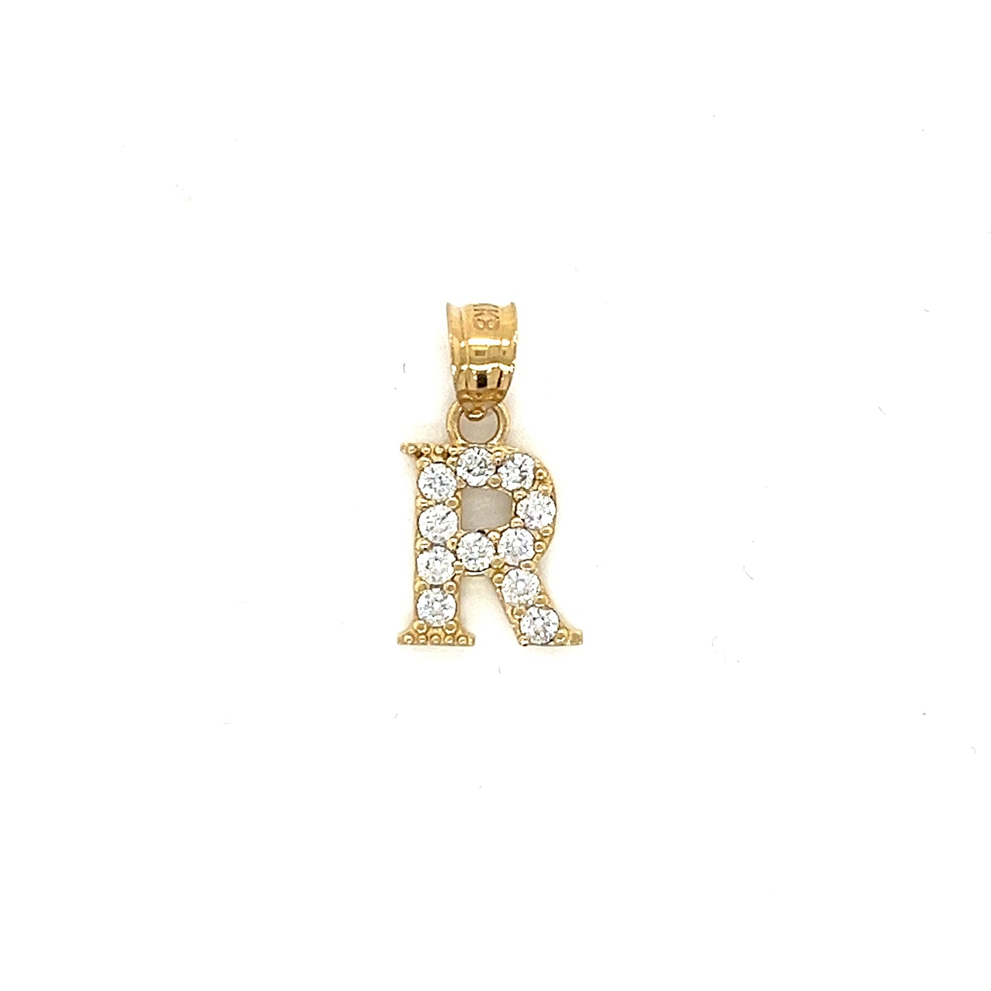 14K Gold Initials With CZ Pendants