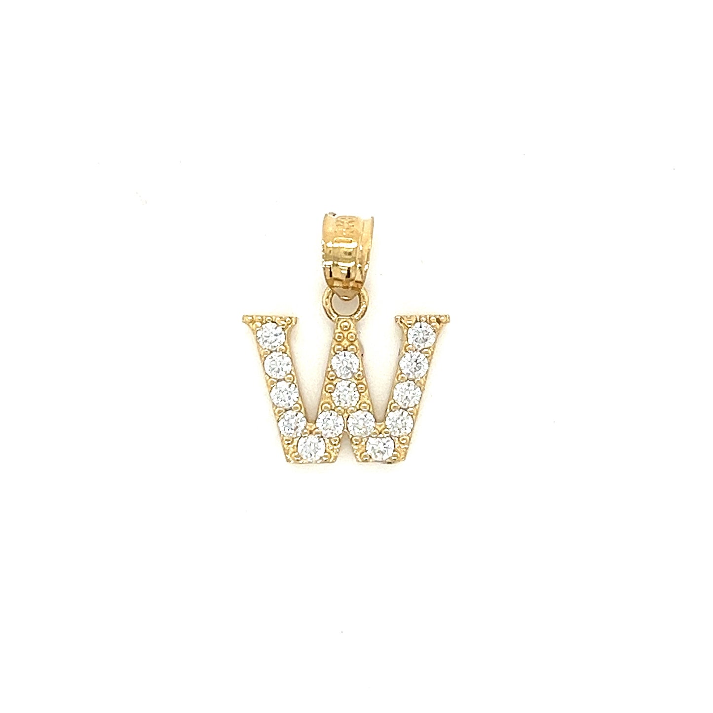 14K Gold Initials With CZ Pendants