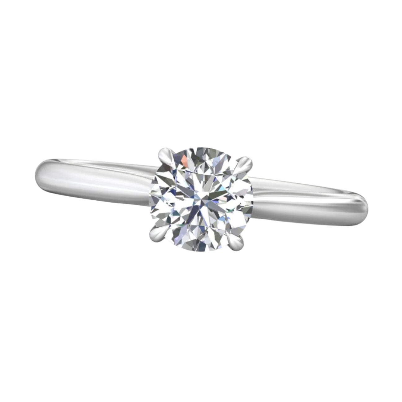 Round Main and side design Cubic Zirconia Engagement Sterling Ring