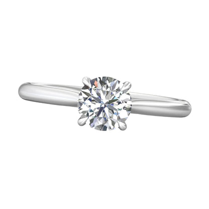 Round Main and side design Cubic Zirconia Engagement Sterling Ring