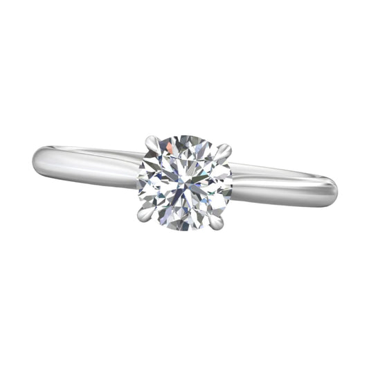 Round Main and side design Cubic Zirconia Engagement Sterling Ring