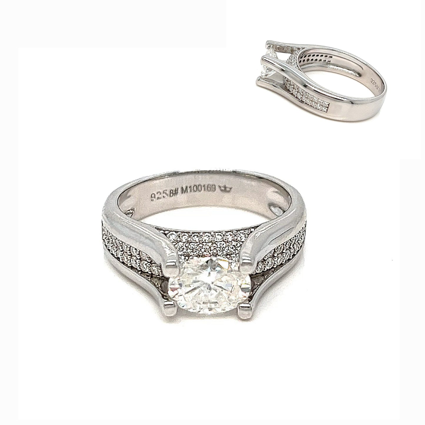 Engagement Shaped Cubic Zirconia Ring
