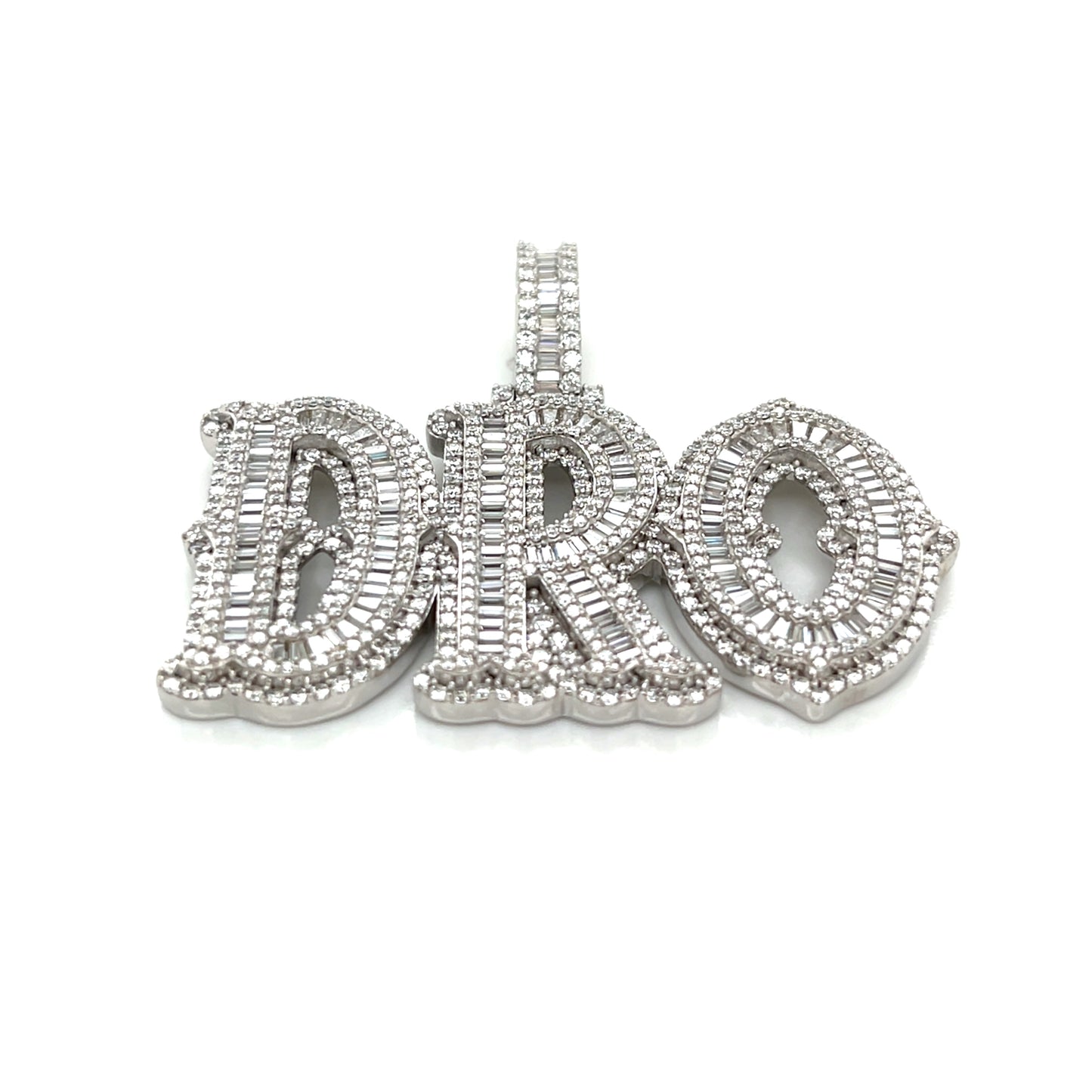 Custom Lab-Created Moissante 'DRO" Sterling Silver Pendant