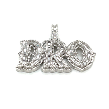 Custom Lab-Created Moissante 'DRO" Sterling Silver Pendant