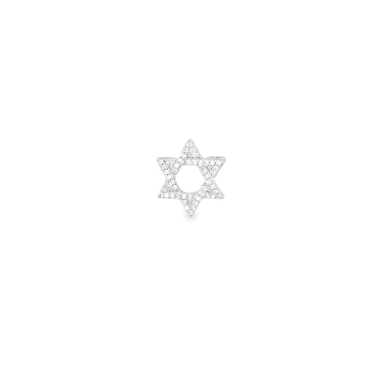 Silver Star Of David 0.27ct Charm with Lab-Created Moissanite