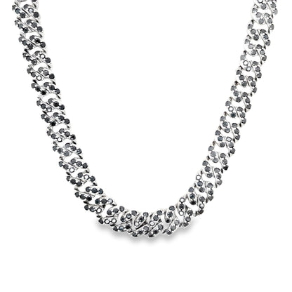 Black Lab-Created Moissanite Custom Sterling Silver Chain