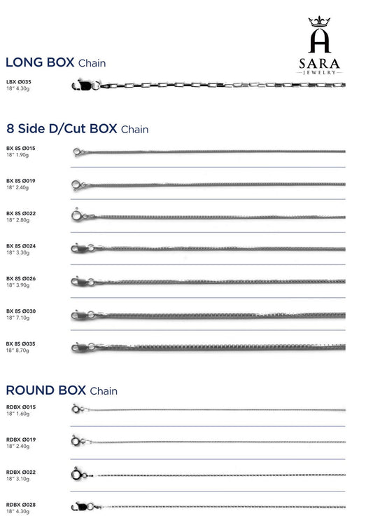 Long Box /  8 Side D/Cut Box / Round Box