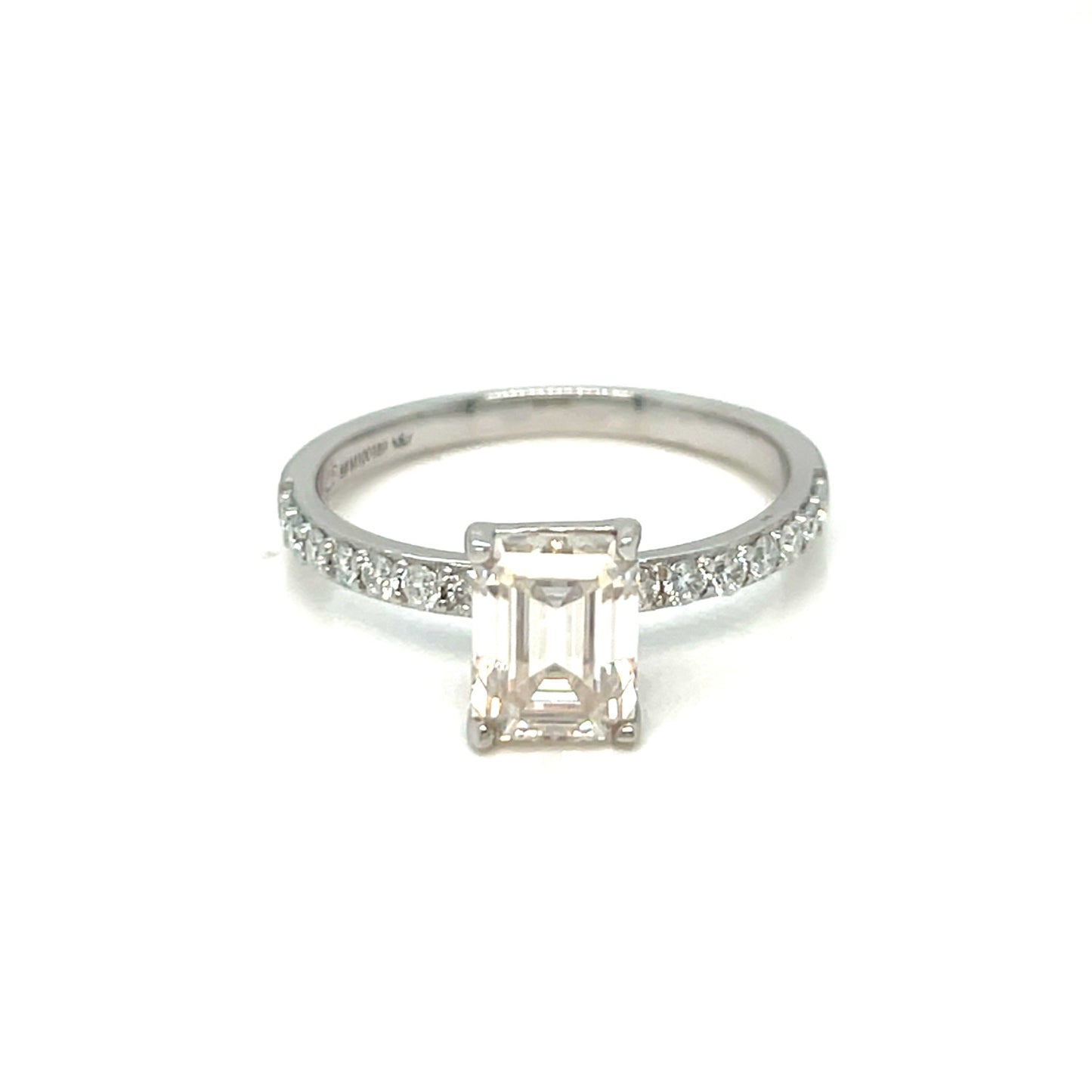 Engagement Shaped CZ Silver Ring