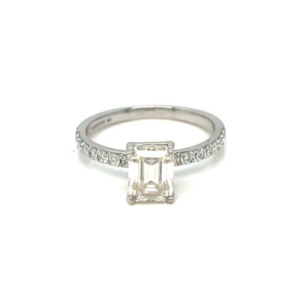 Engagement Shaped CZ Silver Ring