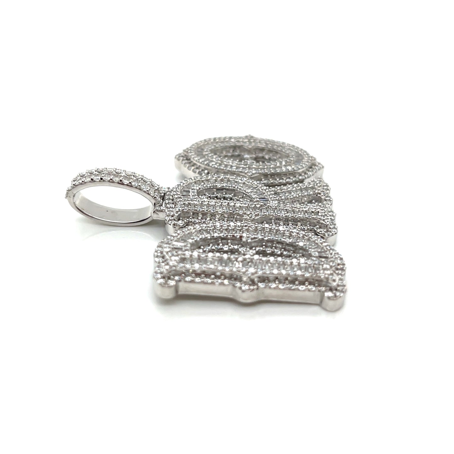 Custom Lab-Created Moissante 'DRO" Sterling Silver Pendant
