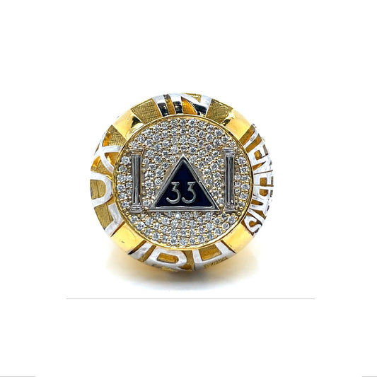 Masonic Pyramid Ring – Custom 925 Silver & Lab Created Moissanite