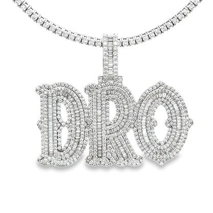 Custom Lab-Created Moissante 'DRO" Sterling Silver Pendant