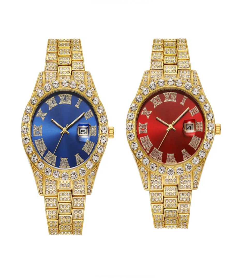 Men's Watch Luxury Brands Designer Fashion 14K Gold Plated Quartz Watch for Men