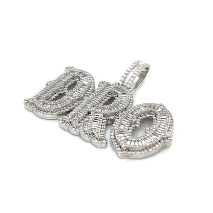 Custom Lab-Created Moissante 'DRO" Sterling Silver Pendant