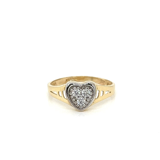 14K Gold Heart Ring W/ CZ