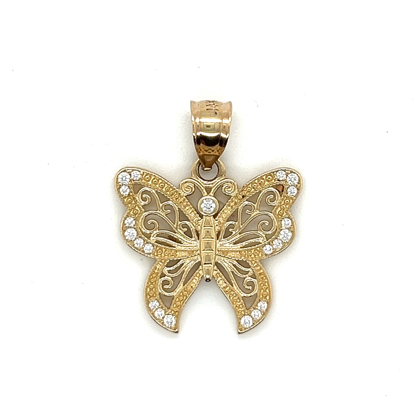 14K Gold Beautiful Butterfly Pendant