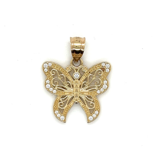 14K Gold Beautiful Butterfly Pendant