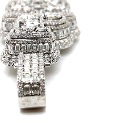 Clustered Personalized Lab-Created Moissanite 'JH' Hip Hop Pendant