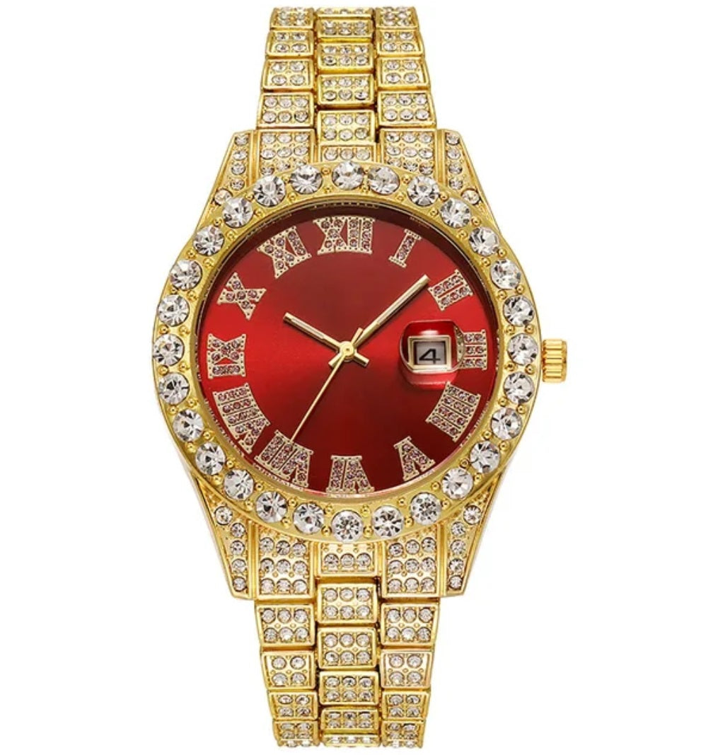 Men's Watch Luxury Brands Designer Fashion 14K Gold Plated Quartz Watch for Men