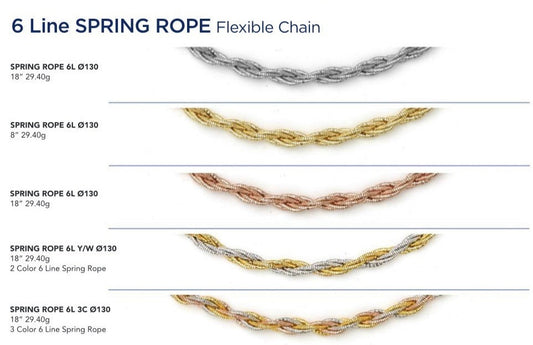 Cuerda de resorte flexible de 6 líneas