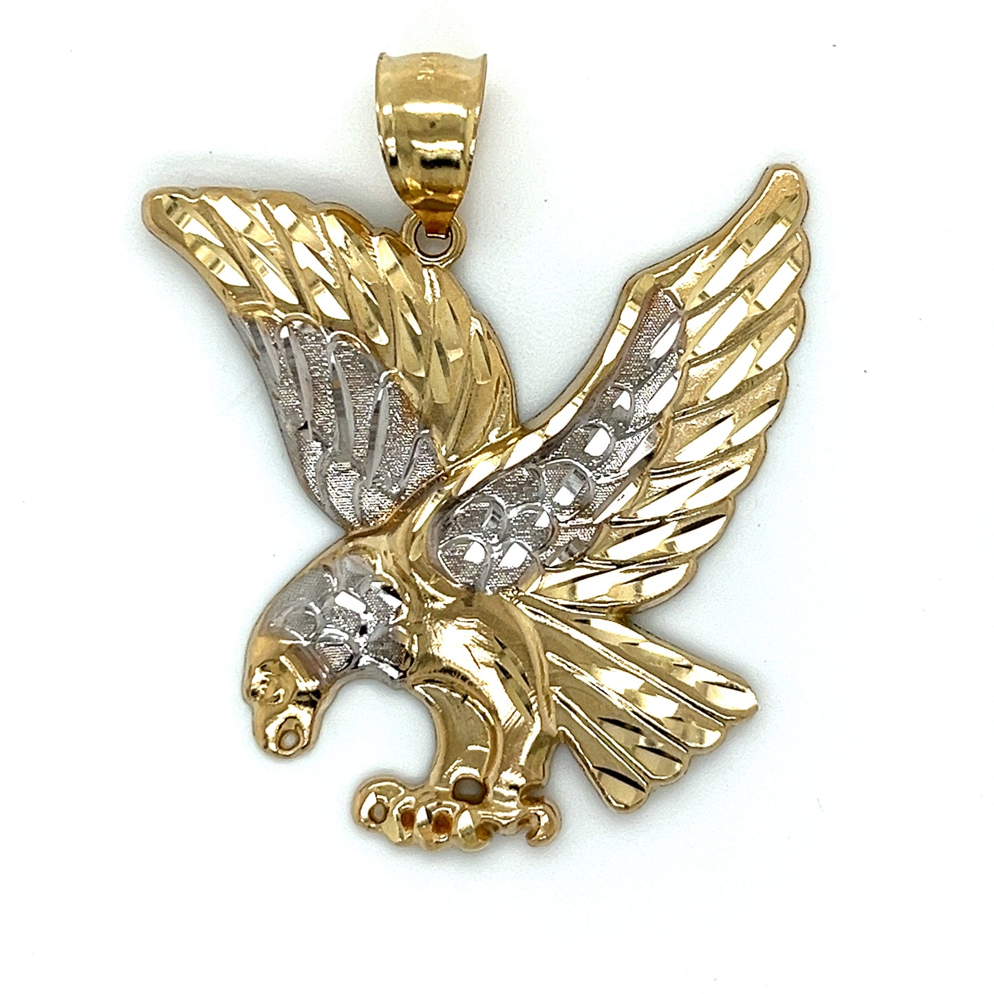 14K Gold Stunning Plain Eagle Pendant
