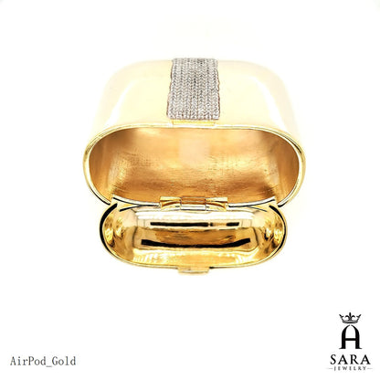 Luxury Bling Glitter Rhinestone Sparkle Shiny AirPod Earphone Case Cover Rose-Gold