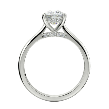 Round Main and side design Cubic Zirconia Engagement Sterling Ring