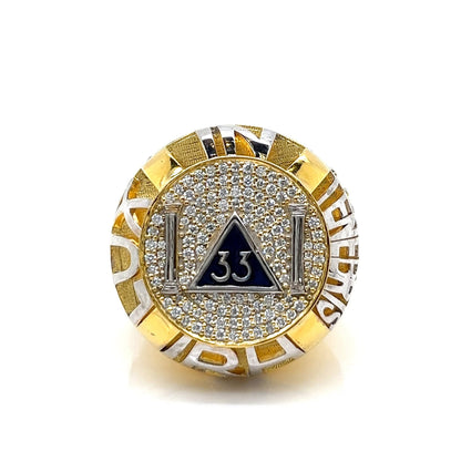 Masonic Pyramid Ring – Custom 925 Silver & Lab Created Moissanite