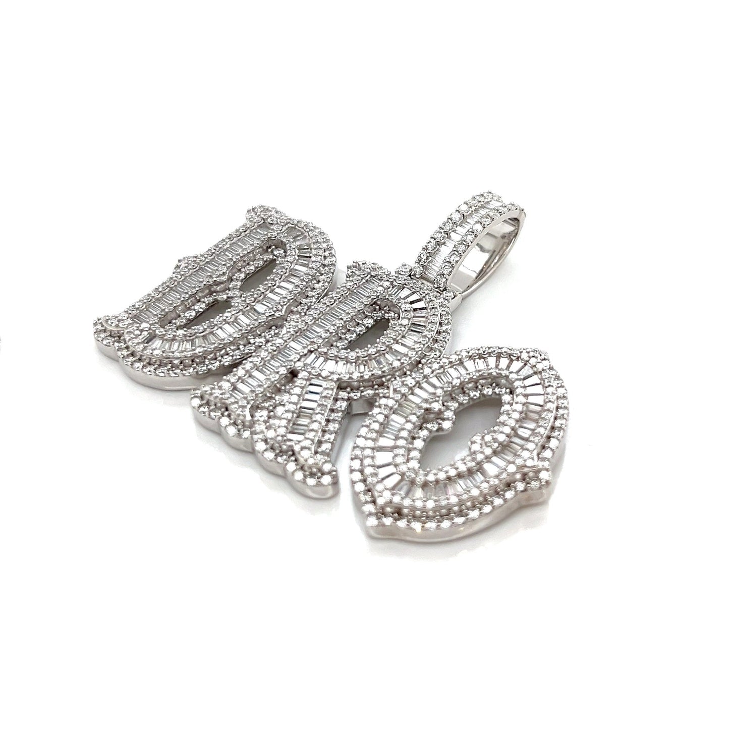 Custom Lab-Created Moissante 'DRO" Sterling Silver Pendant