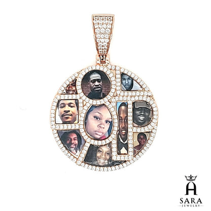 Rose Gold Black Lives Matter Picture Frame Charm Pendant