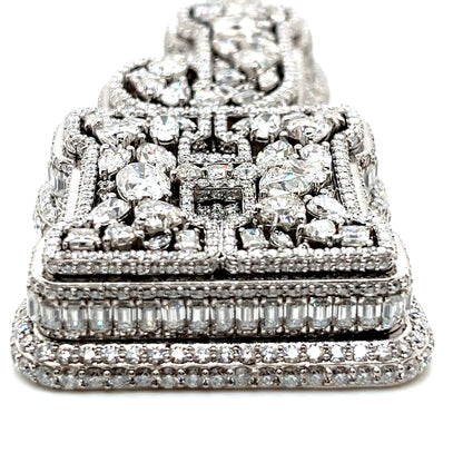 Clustered Personalized Lab-Created Moissanite 'JH' Hip Hop Pendant