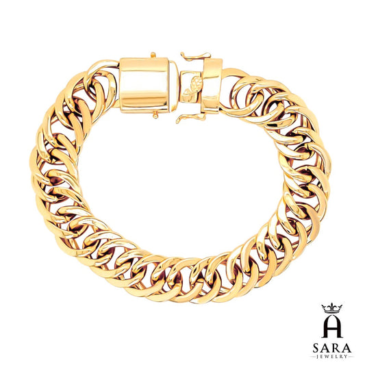 Chunky Unisex 14K Gold Finish Bracelet