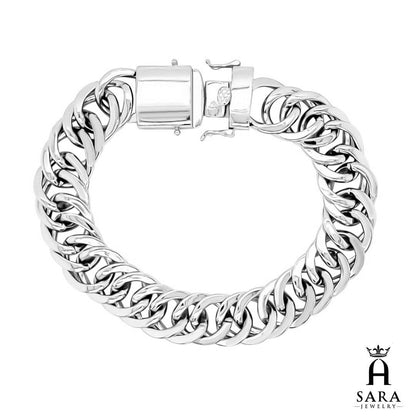 Pulsera gruesa unisex de plata de ley 925