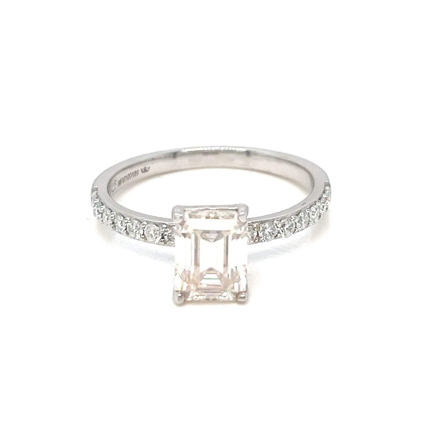 Engagement Shaped CZ Silver Ring
