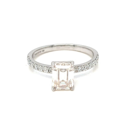 Engagement Shaped CZ Silver Ring