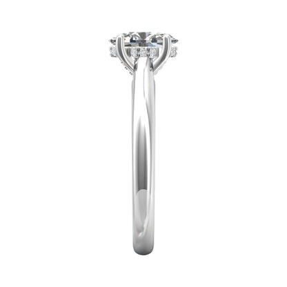 Round Main and side design Cubic Zirconia Engagement Sterling Ring