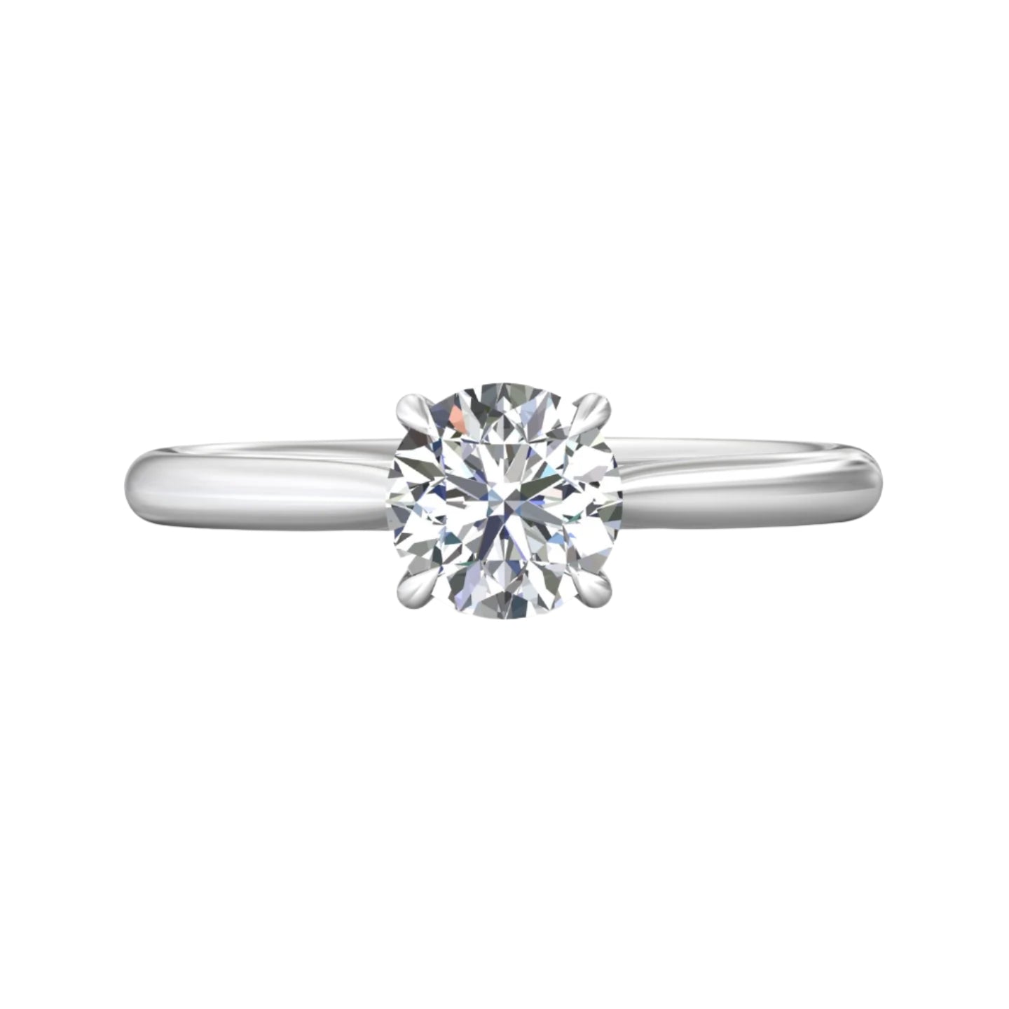Round Main and side design Cubic Zirconia Engagement Sterling Ring