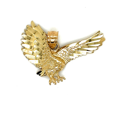 14K Gold Plain Eagle Pendant