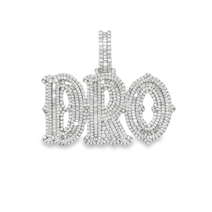 Custom Lab-Created Moissante 'DRO" Sterling Silver Pendant
