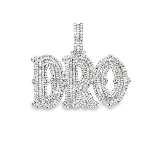 Custom Lab-Created Moissante 'DRO" Sterling Silver Pendant