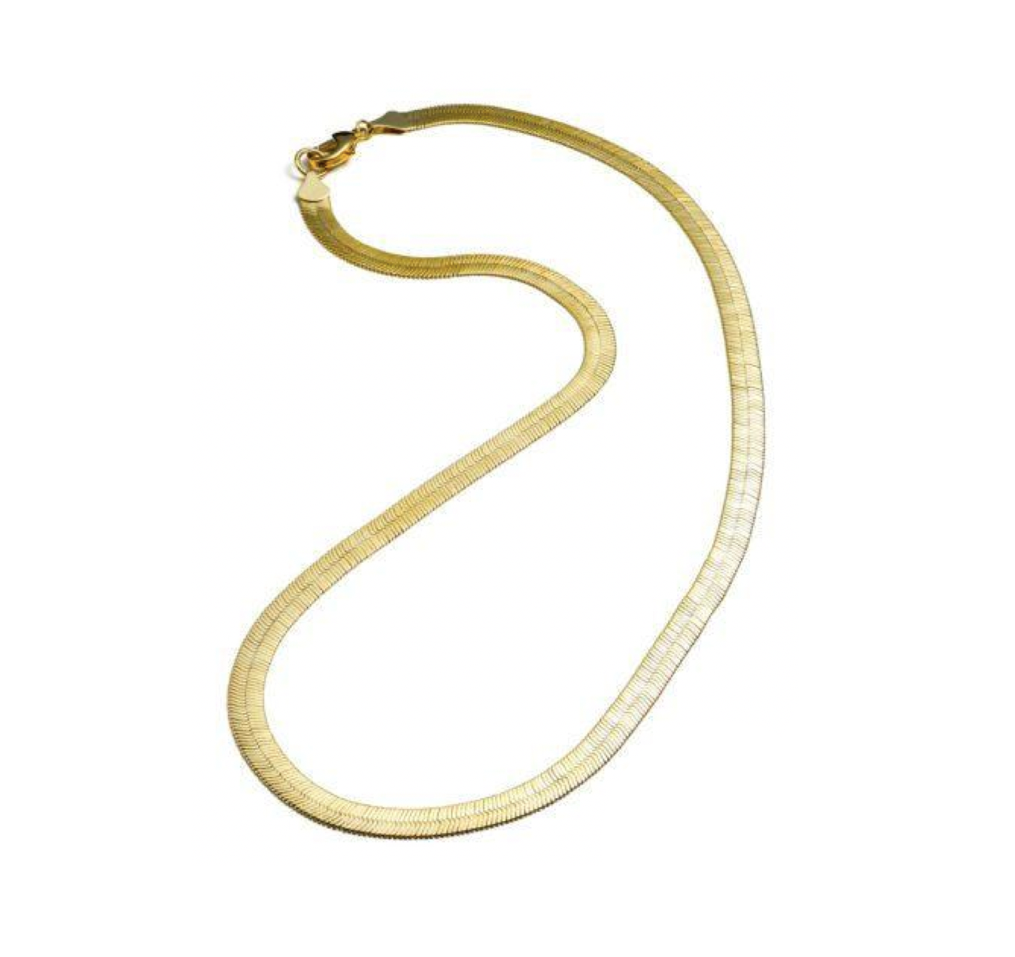 14K Gold Plated Herringbone Chain Necklace