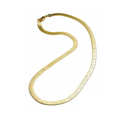 14K Gold Plated Herringbone Chain Necklace
