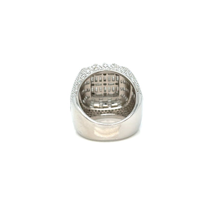 Baguette CZ Dome Cluster Bling Men's Ring