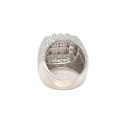 Baguette CZ Dome Cluster Bling Men's Ring