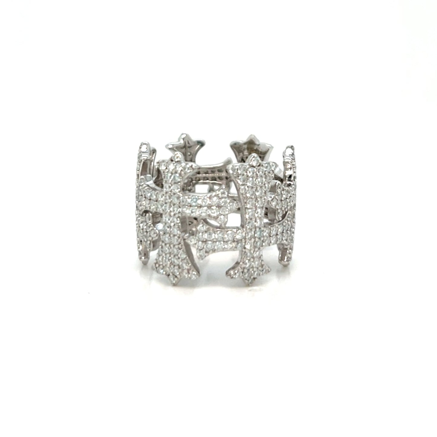 Men Sterling Crosses Band Religious Ring